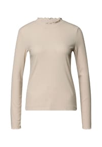 STREET ONE STUDIO - Langarmshirt, Stehkragen, für Damen - 17880 CREAMED SAND