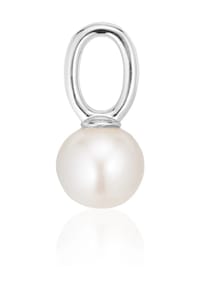 SIF JAKOBS JEWELLERY - Damen Creolen Anhänger "Perla Uno Hoop", 925er Sterling Silber mit Süßwasserzuchtperle - GELBGOLD