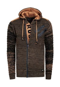 RUSTY NEAL® - Strickjacke in cooler Grobstrickoptik - Rot