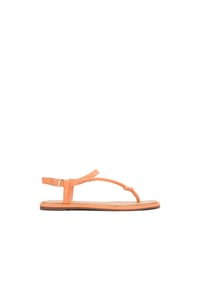 Kazar - Flache Sandalen aus Leder - Orange