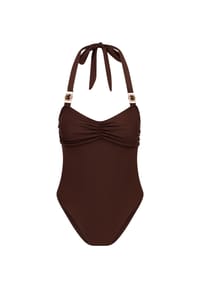 MODA MINX - Badeanzug Amour Rouched mit tollem Steinbesatz - Black