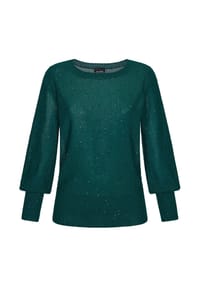 GOLDNER - Eleganter glitzernder U-Boot-Pullover - smaragd