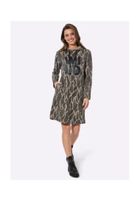 Witt - Druck-Kleid - schwarz-taupe-bedruckt