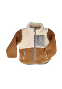 maximo® - MINI-Jacke, Sherpa, Farbblock Reißverschluss - braun