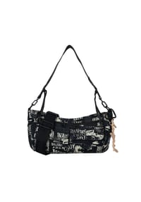 Desigual. Newspaper - Newspaper Donosti Schultertasche 25 cm - schwarz