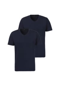 s.Oliver - T-Shirt Basic, 2er-Set, für Herren - 2X NAVY