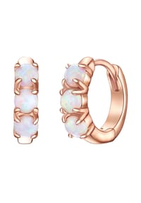 GLANZSTÜCKE MÜNCHEN - Damen Ohrringe aus 925/- Sterling Silber in Roségold mit Opal (synth.) - roségold