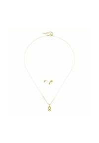 SMART JEWEL® - Schmuckset Anhänger und Ohrstecker Tropfen, Silber 925 - gold