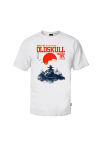 OLDSKULL - T-Shirt Asian Temple mit coolem Print - Heather Grey