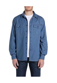 REPLAY - Jeanshemd, Langarm, Kent-Kragen, für Herren - 009 MEDIUM BLUE