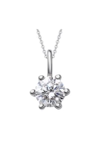 ONE ELEMENT Timeless Diamonds - 0.15 ct  Diamant Brillant Anhänger aus 585 Weißgold - silber