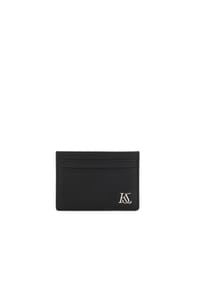 ONE ELEMENT - Schwarzes Leder-Kartenetui mit Logo - Schwarz