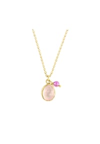 jamelli - Halskette 925/- Sterling Silber 2 Rosenquarz 1,71ct. - gelb