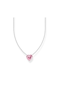 Thomas Sabo - Essentials Kette mit pinkfarbenem Herz-Anhänger - silberfarben
