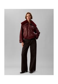Calvin Klein Jeans - Kunstlederjacken, Stehkragen, für Damen - VLP RED