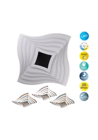 näve Leuchten - LED / CCT Deckenleuchte "FEVORIA" inkl. 3D-Effekt L/B: 50cm sandweiß - weiß