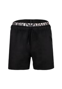 EMPORIO ARMANI - Herren Badeshorts - LOGOBAND, Boxer, Beachwear, Logo-Bund, einfarbig - Blau