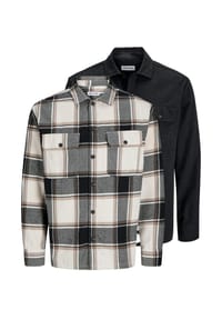 JACK & JONES - Hemdjacke / Overshirt 2er Pack Charge - Beige / grün