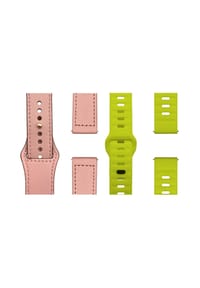 WRISTR - Smartwatch-Armband (2-tlg. Set) Pin kompatibel mit Huawei Watch (20 mm) - Rosé / Gelb