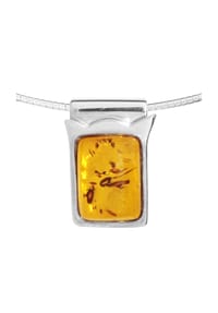 OSTSEE-SCHMUCK® - Halsreif mit Anhänger , Gleiter-Vena , Silber 925/000 - silber