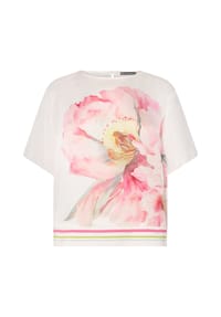 BETTY BARCLAY - Schlupfbluse mit Rippbündchen - Patch Cream/Rosé