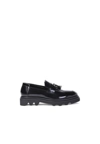 ONE ELEMENT - Schwarze Leder-Slipper für Männer mit Wandersohle - Schwarz