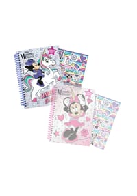 Disney - Disney Minnie Mouse Notizbuch mit Aufkleberbogen für Kinder Lila - Lila 148x210 mm