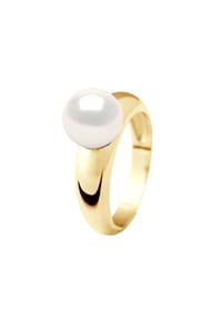 Pearls & Colors - Ring, Gelbgold mit Süßwasser-Zuchtperle, 9-10 mm - Gelbgold/Weiß