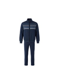 hajo - Herren Freizeitanzug - Premium Komfort, Loungewear Zweiteiler mit Reißverschluss, Baumwollmix - Dunkelblau