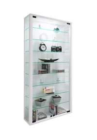 VCM. - Glasvitrine hängend | Vitrine Glas mit ESG-Sicherheitsglas | Maße: H. 114 x B. 59 x T. 18 cm | Hängevitrine Glas | Modern und platzsparend | Glas Vitrinenschrank - Vitrosa Maxi - 