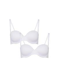 BeeDees® - Damen T-Shirt BH Stepy Soft WDP (2-er Pack) mit nahtlosen Cups, gefütterten Schalen und Multiway-Träger, vielseitig tragbar - schwarz