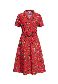 QUEEN KEROSIN - Sommerkleid Allover-Print im Western-Style Western Oldschool - rot