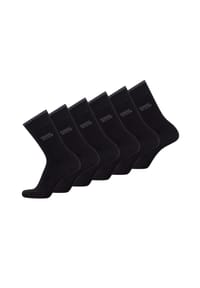 camel active - 6 Paar Basic Socken aus biologischer Baumwolle – Schwarz, Grau und Blau - Mehrfarbig