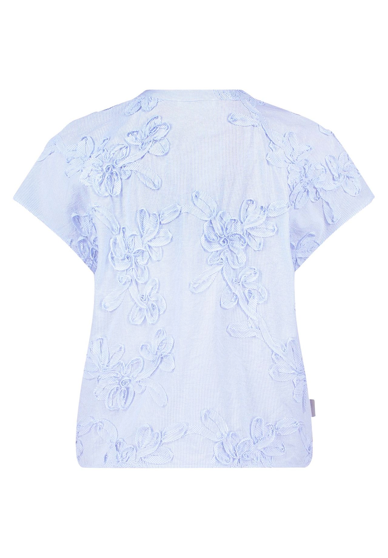 Betty & Co Hemdbluse, Rundhals, FüR Damen, Weiß|Blau, 36