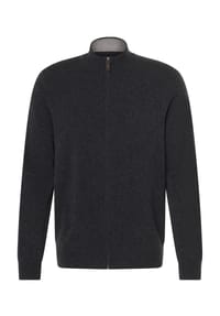 GALERIA - Seide-Cashmere Cardigan, Melange, Stehkragen, für Herren - 2 ANTHRA 75478