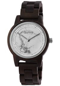 RAPTOR Raptor - Damen Quarz Armbanduhr Rock Nature - 3 ATM - Mineralglas - braun-schwarz-weiß