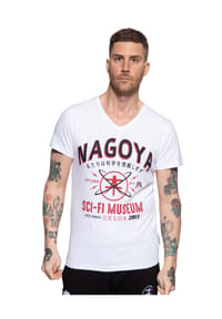 AKITO TANAKA - T-Shirt mit Kontrast-Print City Code - weiß