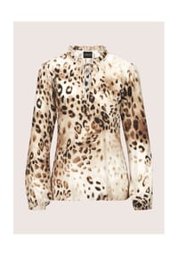 MADELEINE - Tunika-Bluse mit Unikat-Print - caramel / multicolor
