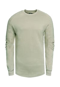 RUSTY NEAL® - Sweatshirt mit geripptem Ärmeldesign - Dunkel Grau