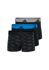 adidas - Herren Boxershorts, 3er Pack - Trunks, Active Flex Cotton, Logo, einfarbig - Schwarz/Blau/Rot