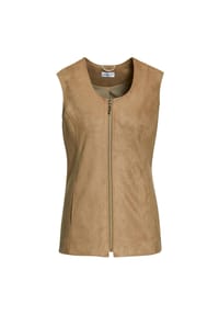 GOLDNER - Kurzgröße:  Velourslederimitat-Weste - camel