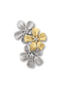 ONE ELEMENT Shine Bright Line - Damen Schmuckset - Set mit Halskette  Zirkonia Blume Anhänger aus 925 Silber - silber
