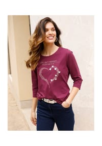 Sieh an! - 3/4-Arm-Shirt - bordeaux-beige