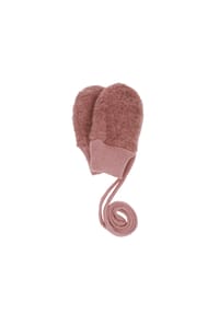 maximo® - GOTS BABY-Fausthandschuhe Wollfleece, ohne Daumen, Strickbünchen - beigemeliert