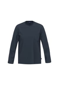 AMMANN - Schlafshirt, Langarm, Brusttasche, für Herren - 22 DUNKELBLAU