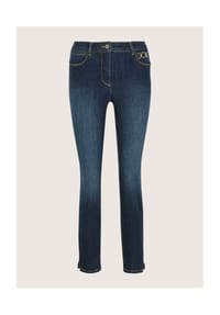 MADELEINE - Kurzgröße: Slim-Fit Jeans mit Kettendetail - darkblue