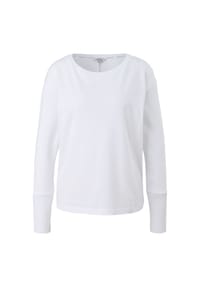 comma, CASUAL IDENTITY - Langarmshirt, Rippbündchen, für Damen - 0100  WHITE