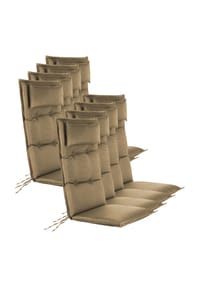 Aspero® - 8 wasserdichte Stuhlauflagen Hochlehner Sitzpolster - Anthrazit
