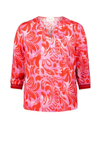 CARTOON - Casual-Bluse mit Rippbündchen - Pink/Red