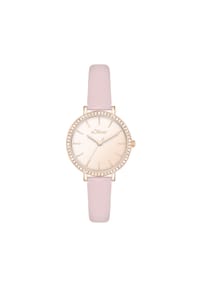 s.Oliver - Armbanduhr Small Modern Shine - braun